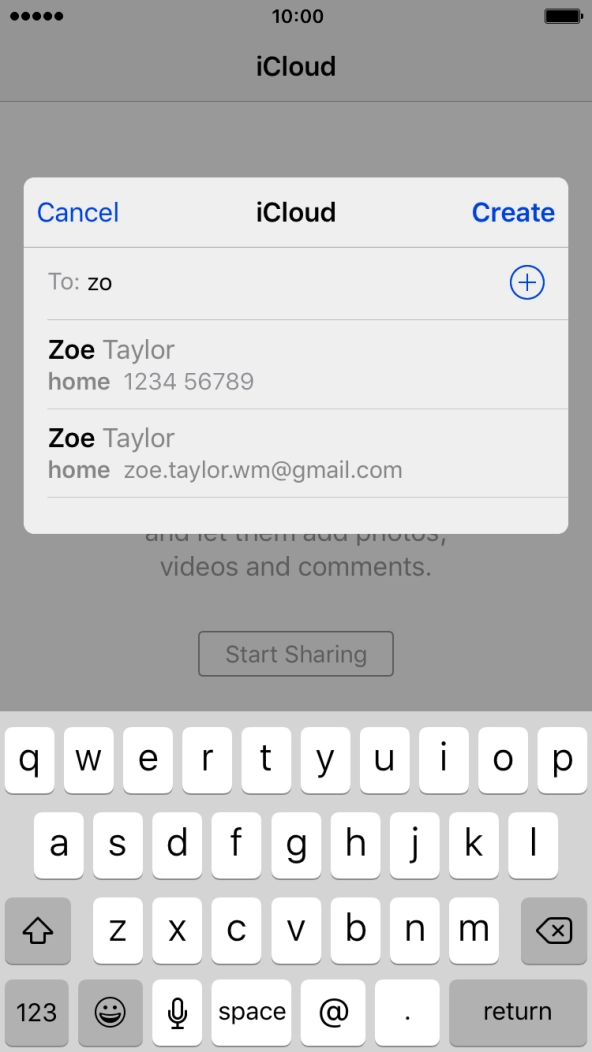 Press the required contact.