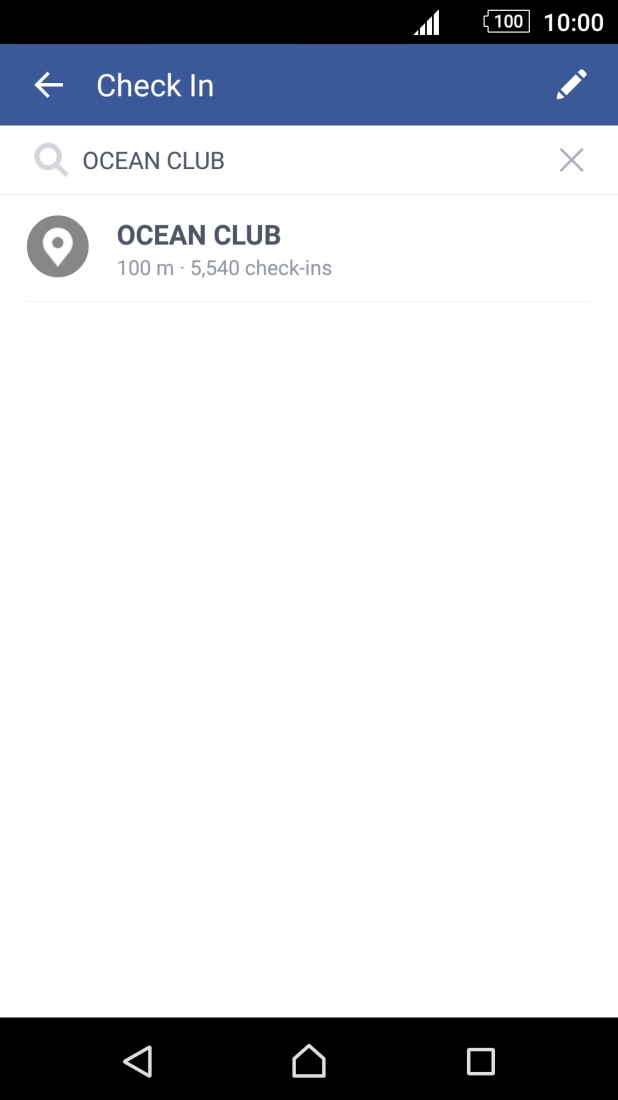 Press the required location.