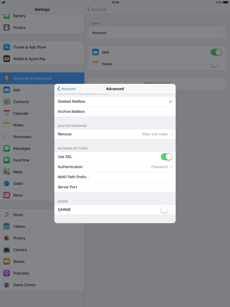 Press the indicator next to 