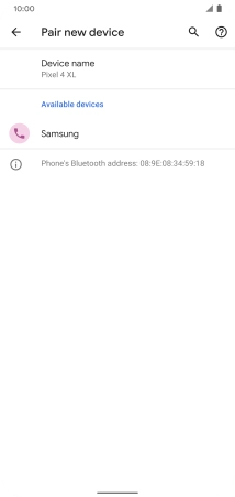Press the required Bluetooth device and follow the instructions on the screen to pair the device with your phone. Press the required Bluetooth device and follow the instructions on the screen to pair the device with your phone.