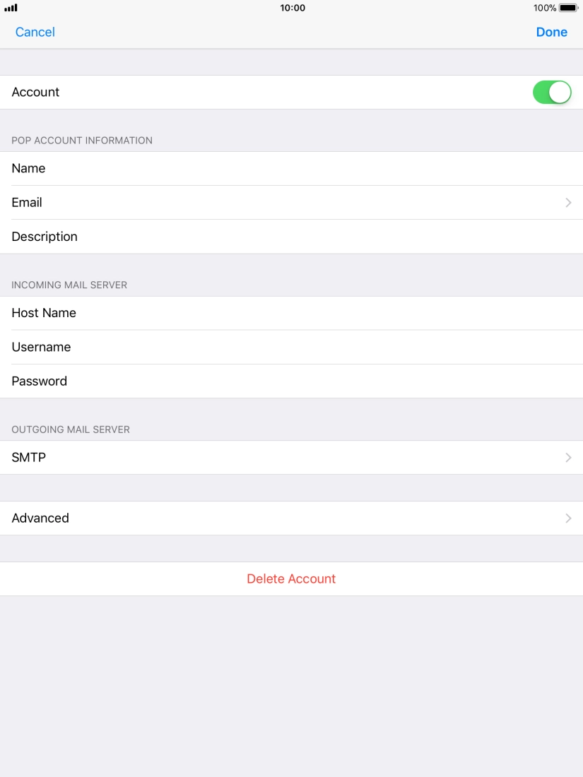 Press SMTP. Press SMTP.