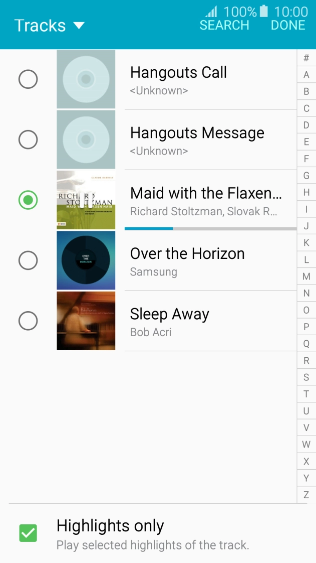Once you've found a ring tone you like, press DONE.