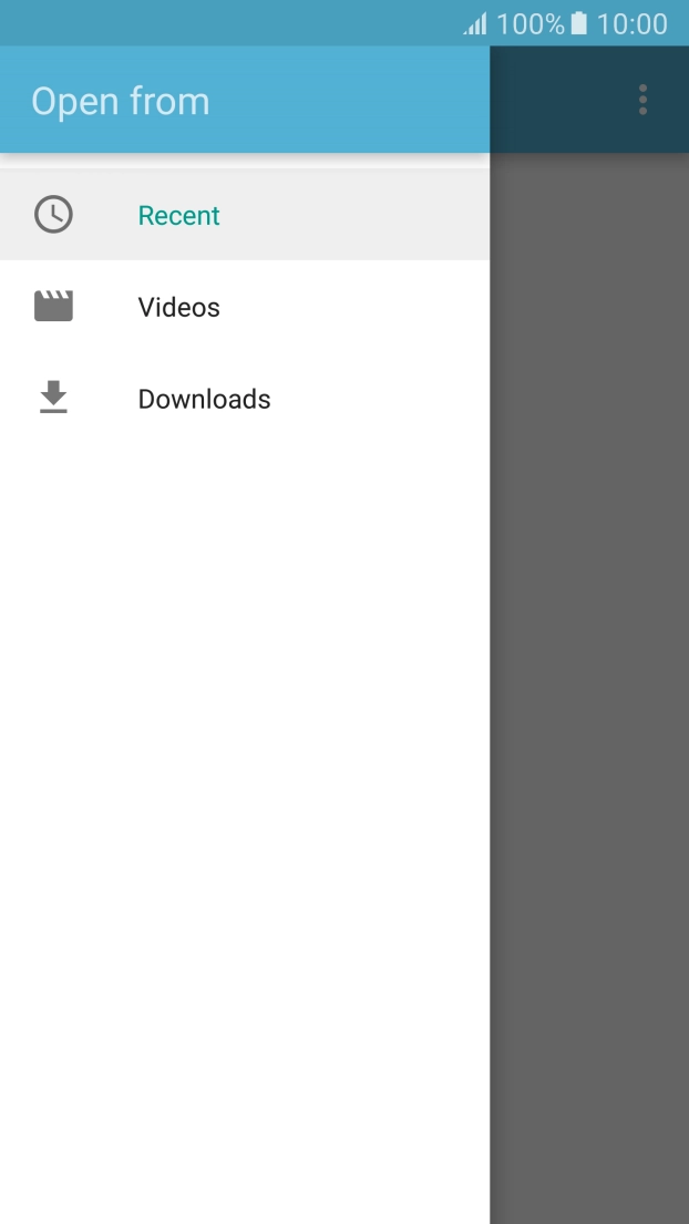 Press Videos and go to the required folder.
