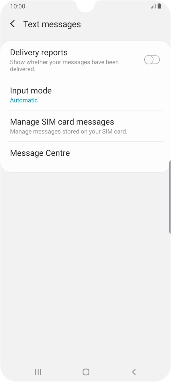 Press Message Centre.