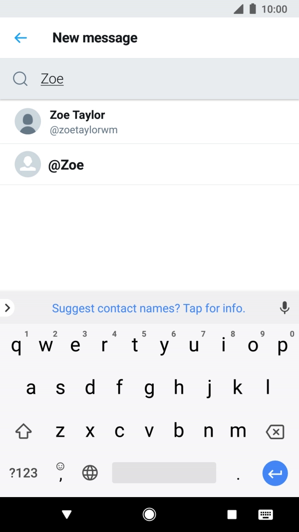 Key in the first letters of the recipient's name and press the required contact.