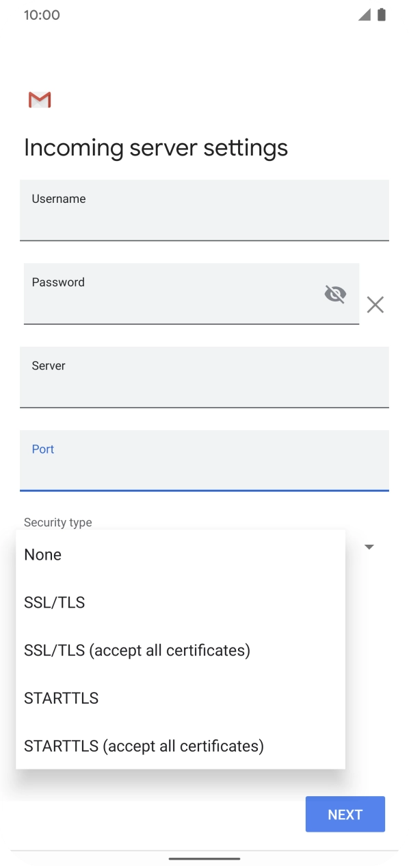 Press SSL/TLS (accept all certificates) to turn on the function.