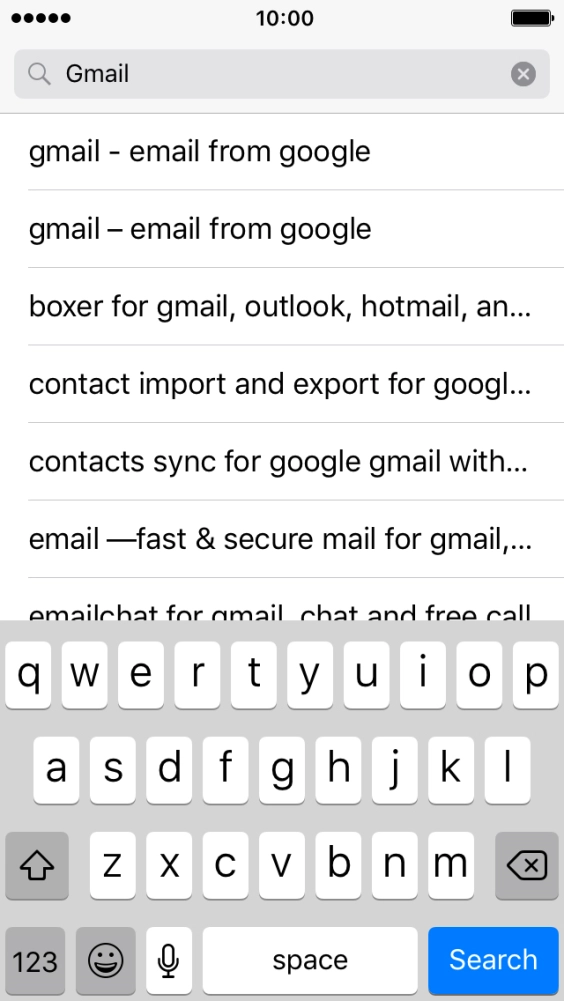 Key in Gmail and press Search.