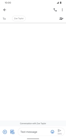 Press the text input field and write the text for your text message.