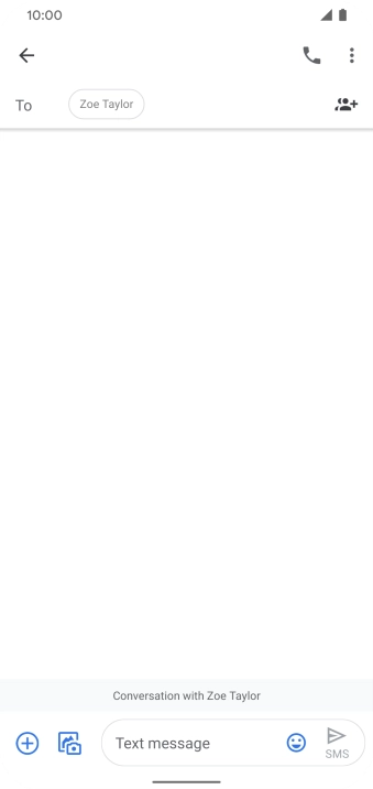 Press the text input field and write the text for your text message.