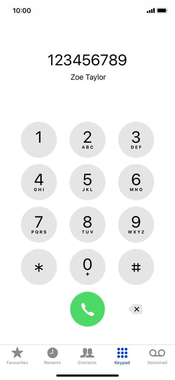 Key in the required number and press the call icon.