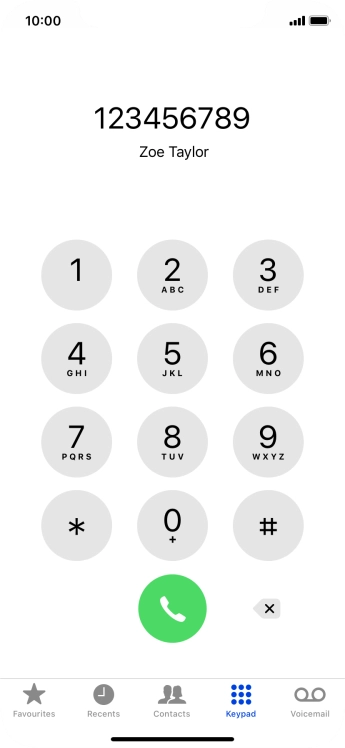 Key in the required number and press the call icon.