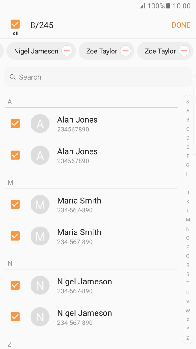 Press DONE. Press DONE.