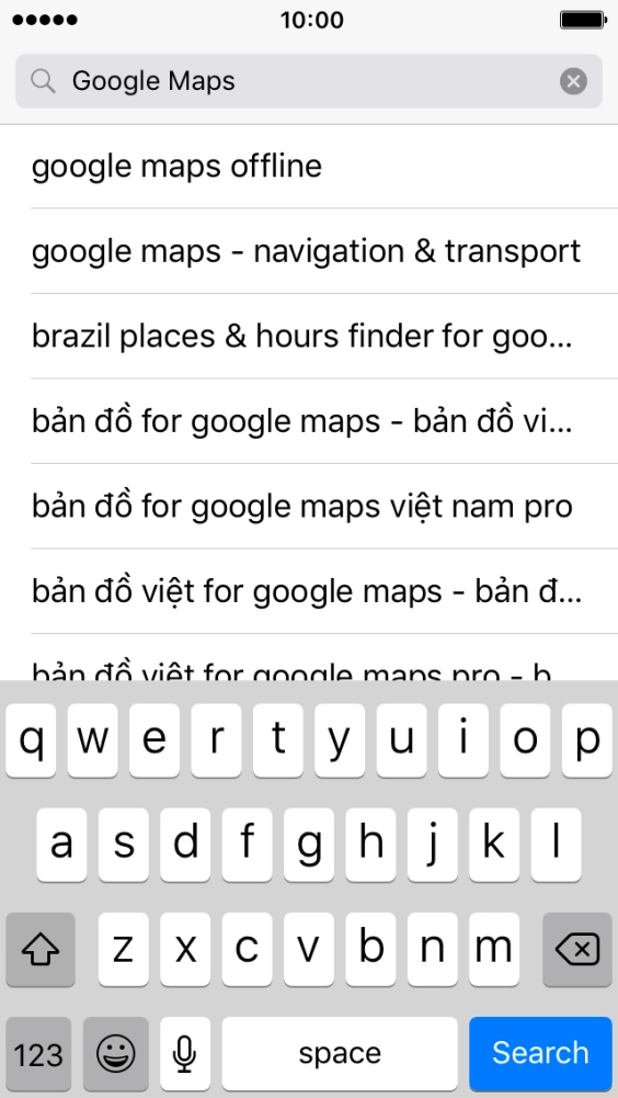 Key in Google Maps and press Search.