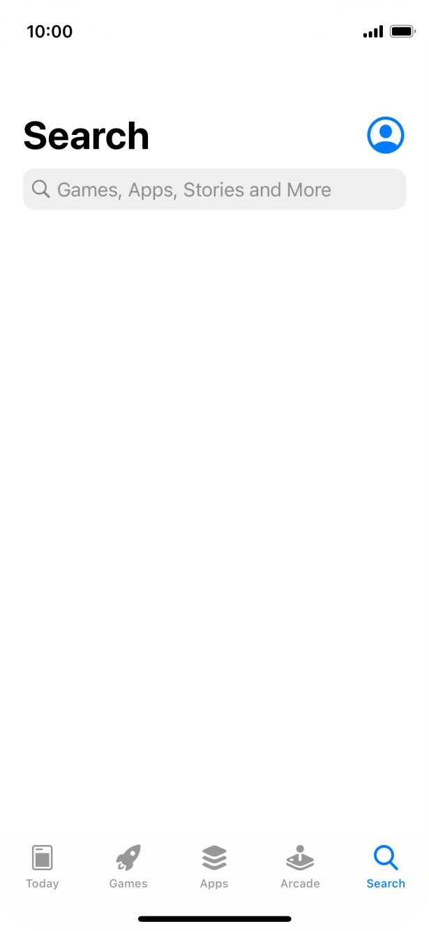 Press the search field.