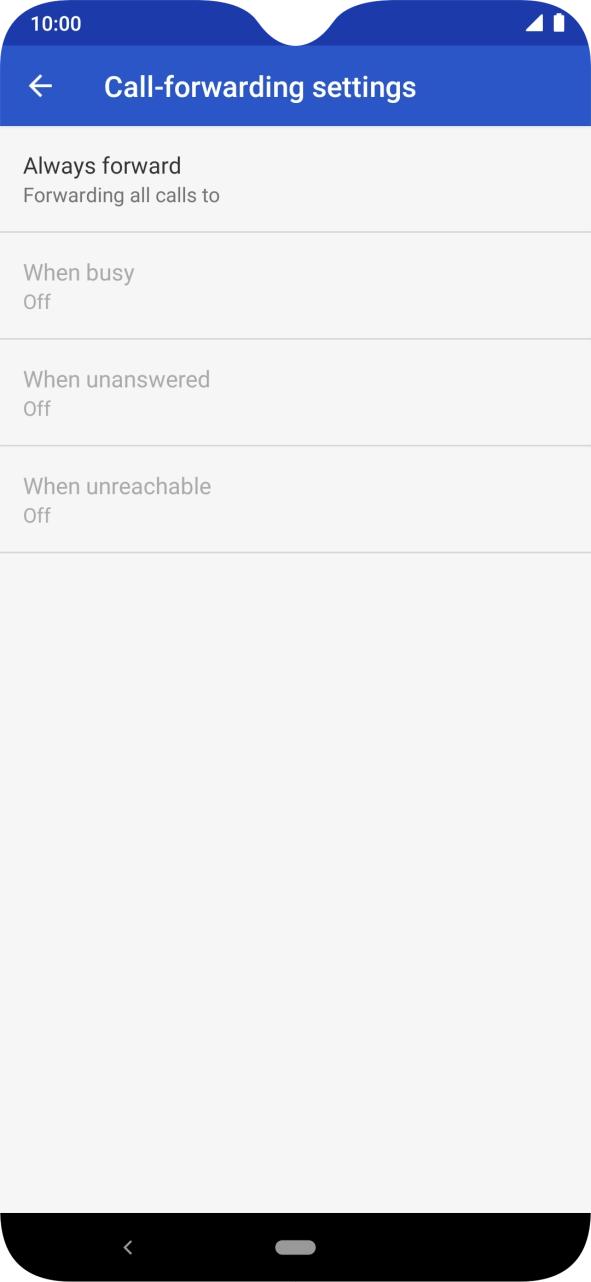 Press the required divert type.