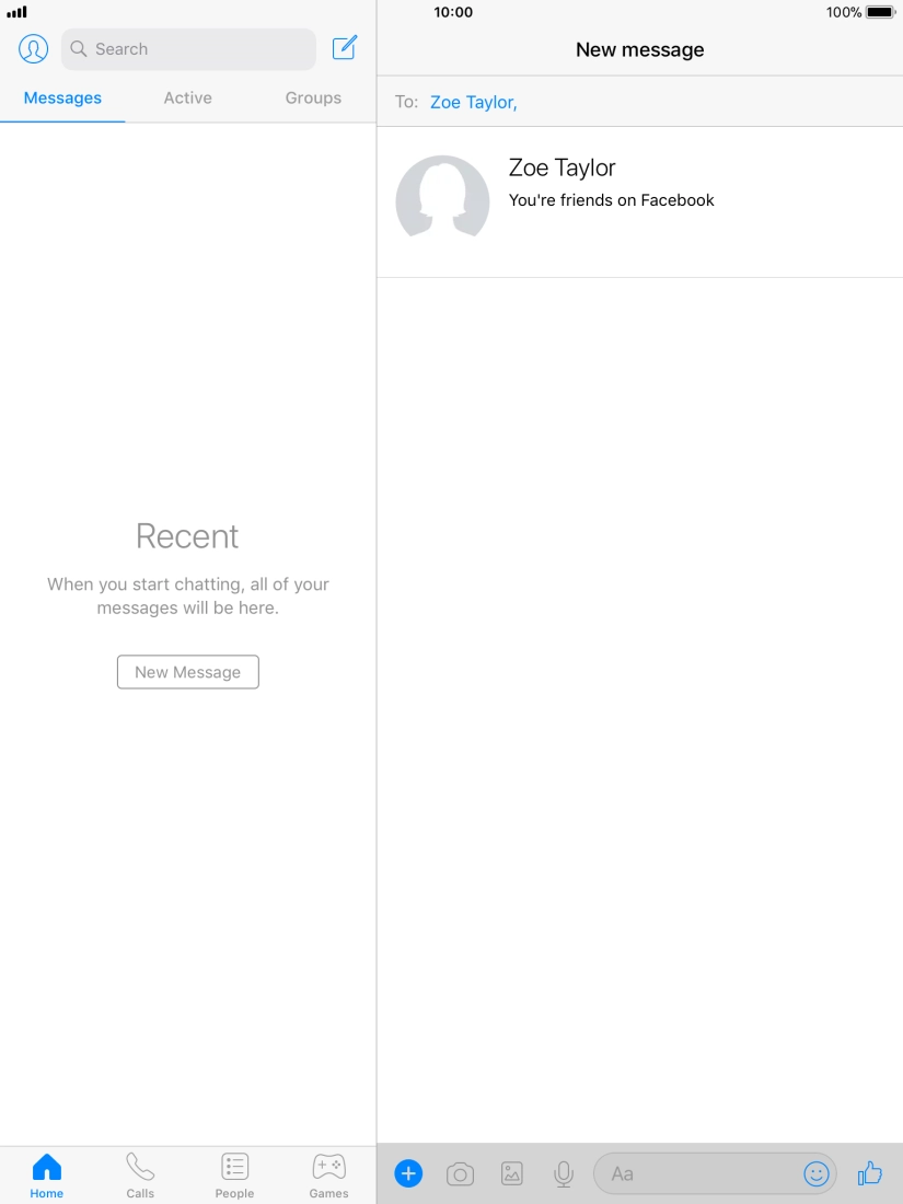 Press the text input field. Press the text input field.