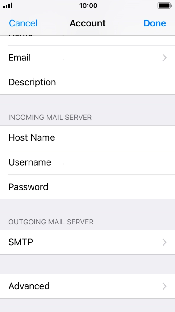 Press SMTP. Press SMTP.