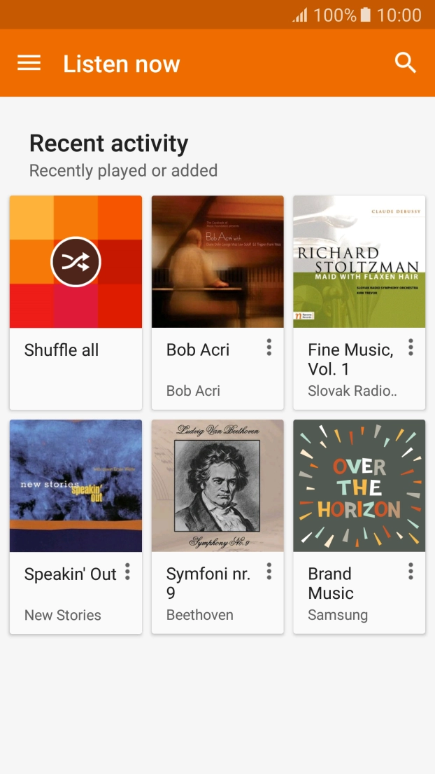 Slide your finger right starting from the left side of the screen.