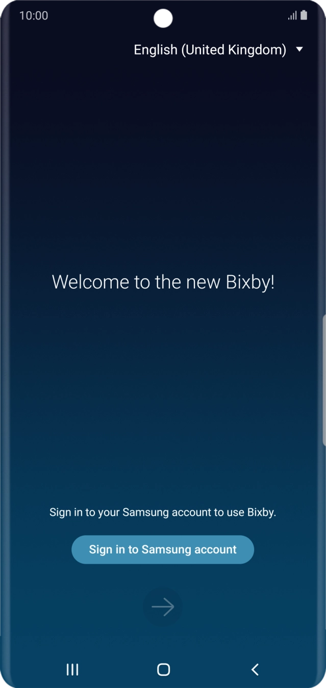 Press Sign in to Samsung account.