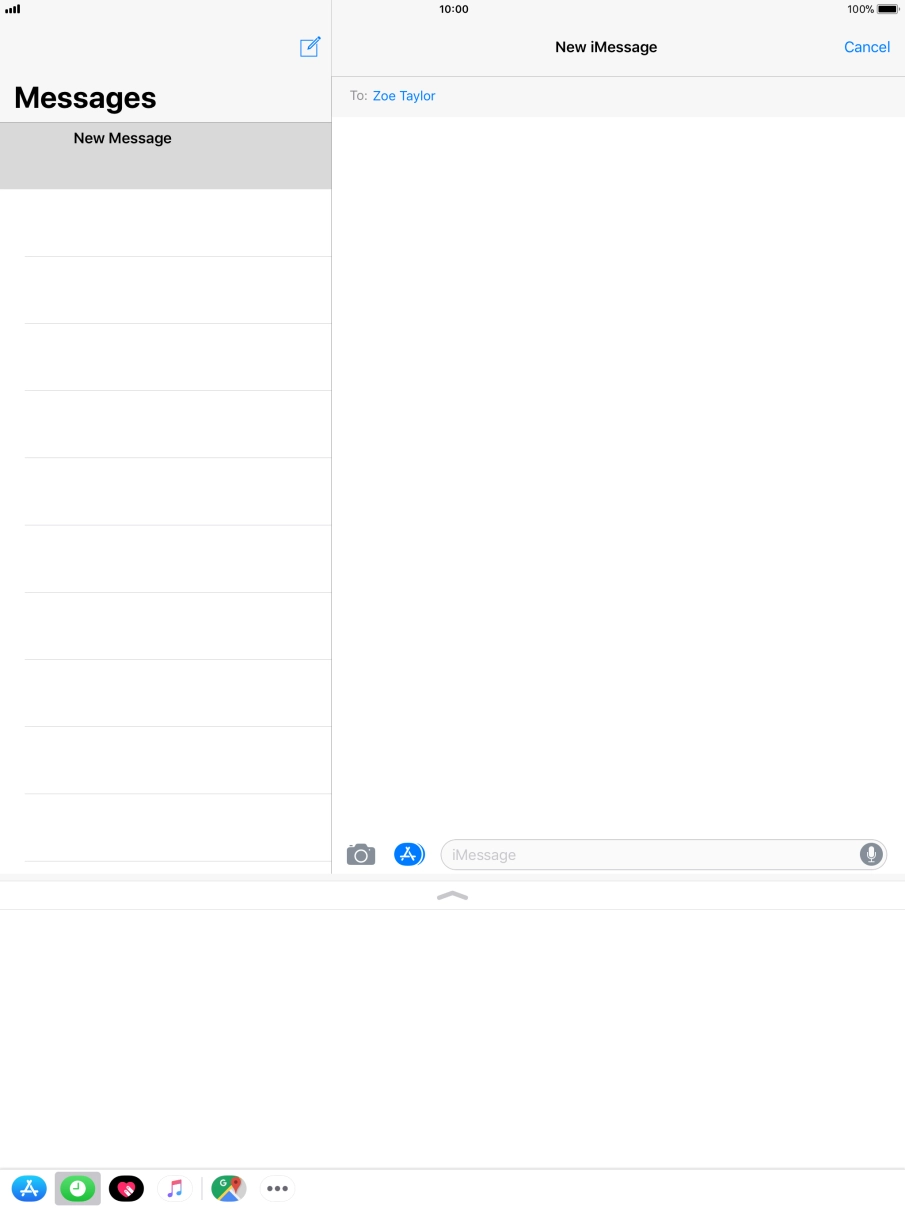 You can also send pictures, video clips, audio files and different effects in your iMessage. Follow the instructions on the screen to send your iMessage with the required content.