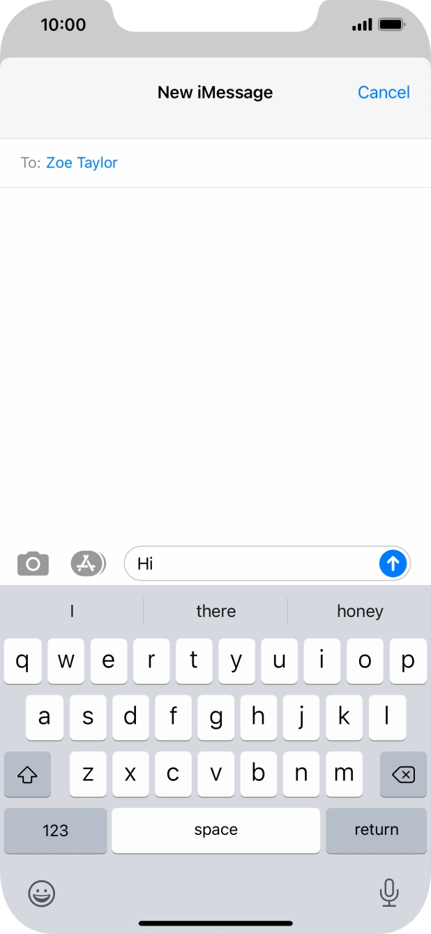Press the send icon.