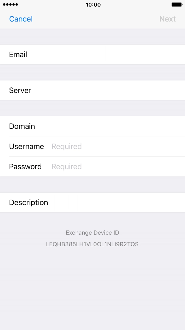 Press Username and key in the username.