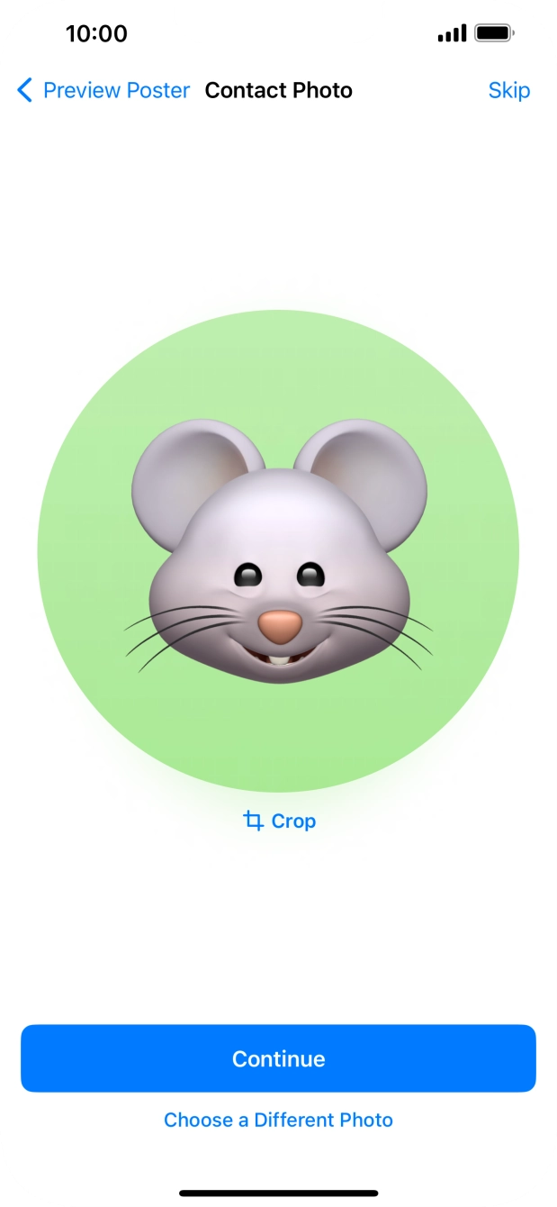 Follow the instructions on the screen to customise the selected picture and press Continue.