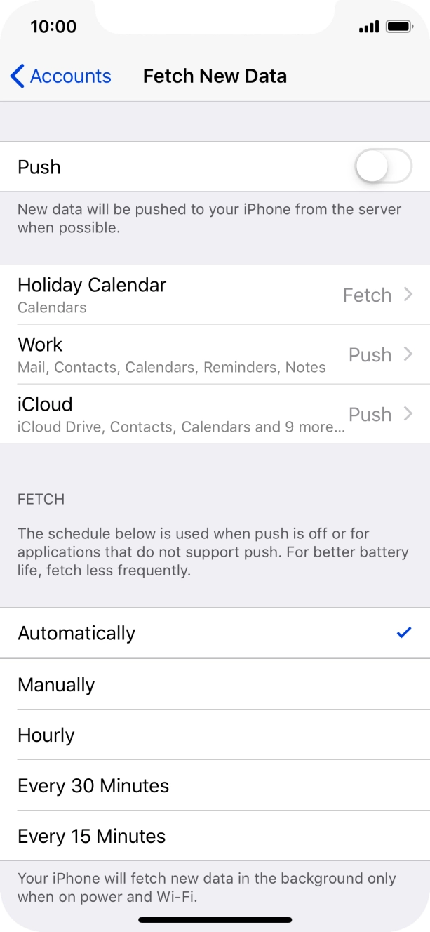If you turn off the function, press the required setting.