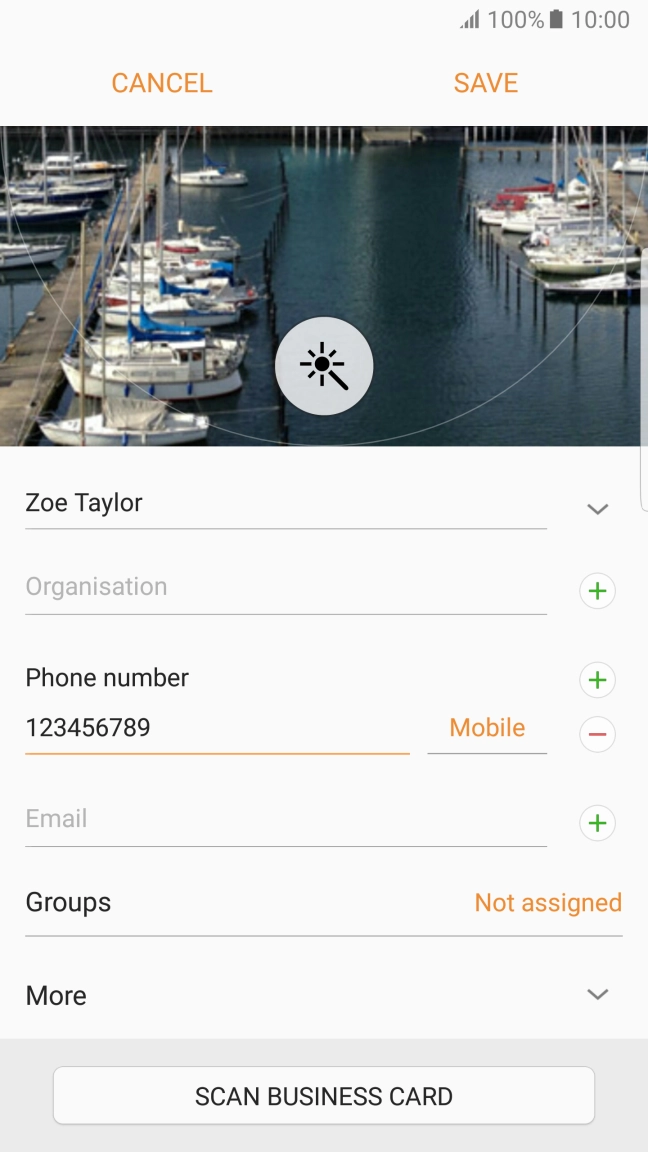 Press the field next to the phone number.