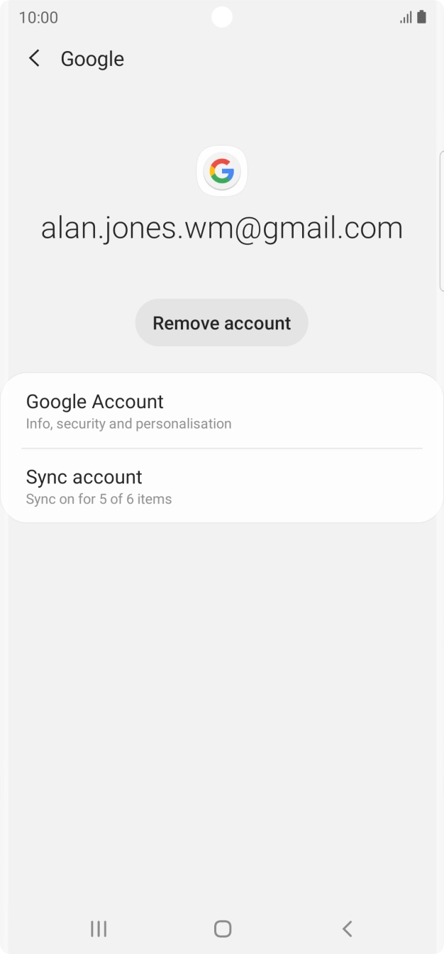Press Sync account.