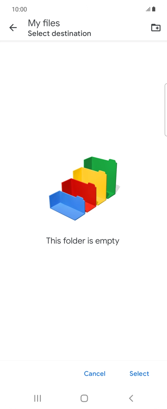 To create a new folder, press the new folder icon and follow the instructions on the screen to create a new folder. To create a new folder, press the new folder icon and follow the instructions on the screen to create a new folder.