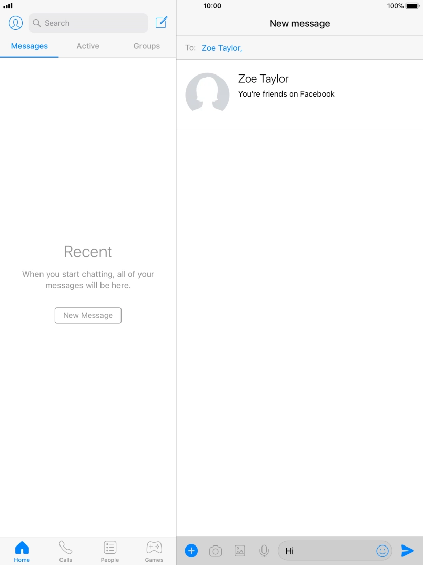 Write the required message and press the send icon. Write the required message and press the send icon.