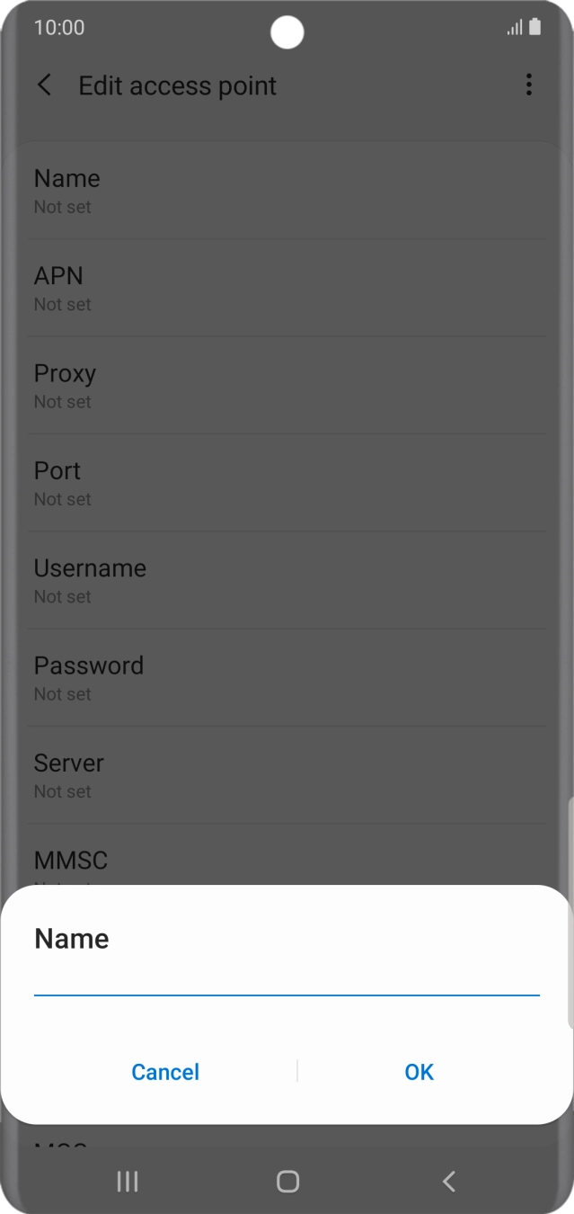 Key in Telstra Internet and press OK.