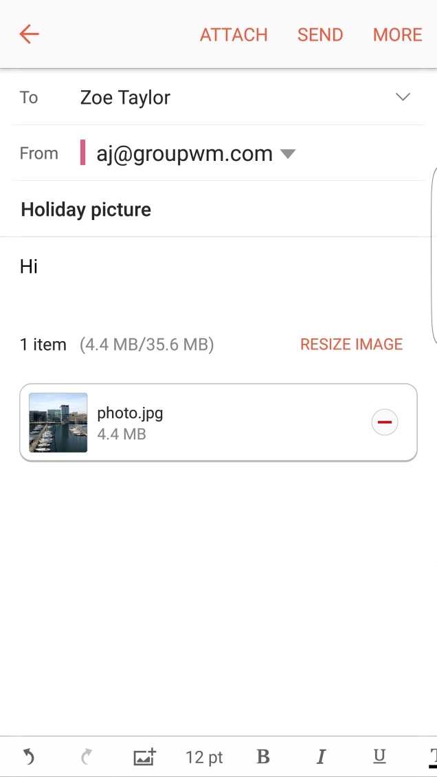 Press SEND when you've finished your email.