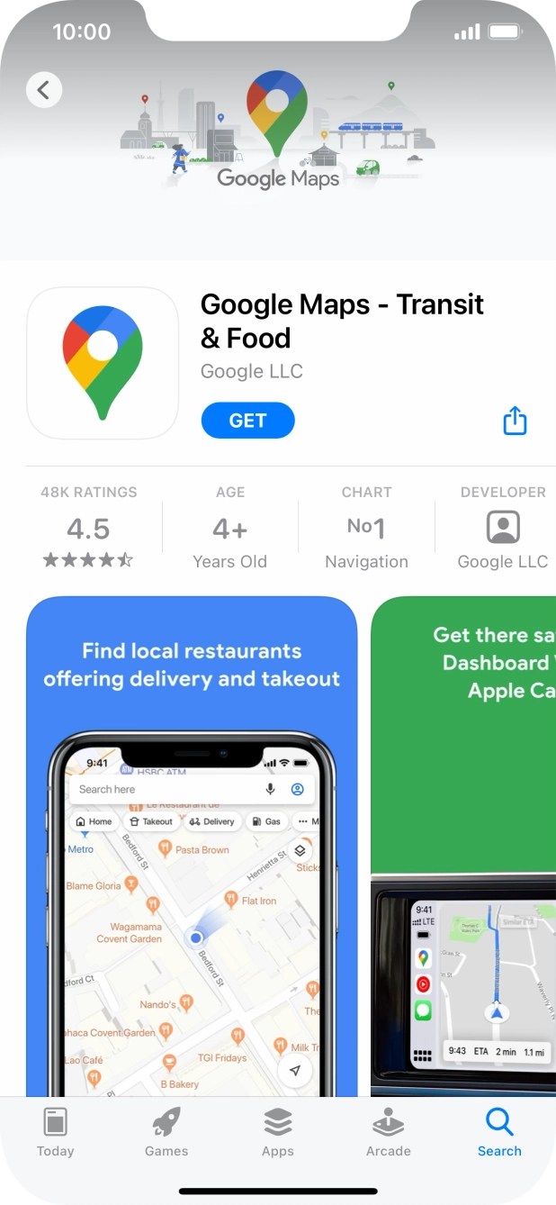 Press GET and follow the instructions on the screen to install the app.