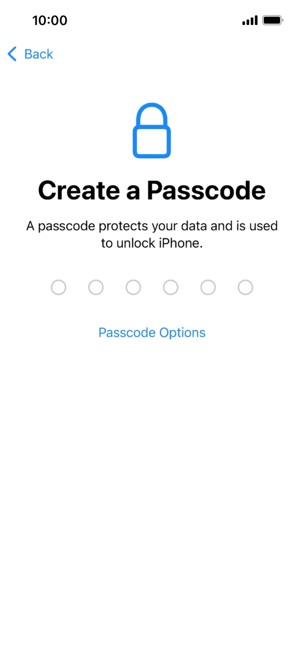 Press Passcode Options.