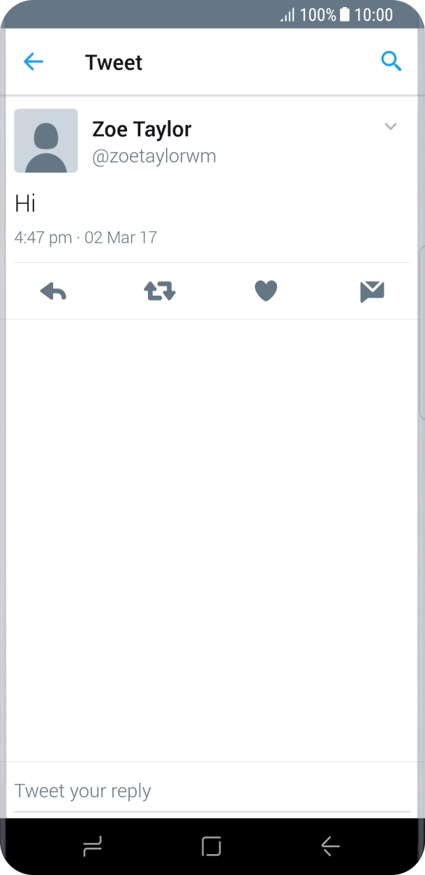 Press the reply icon.