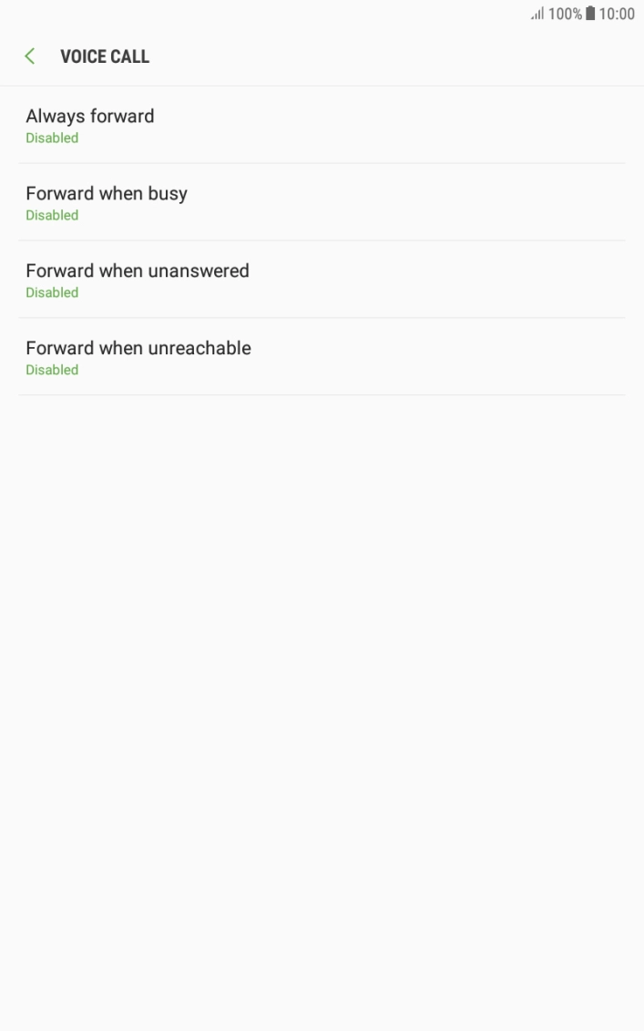 Press the required divert type.