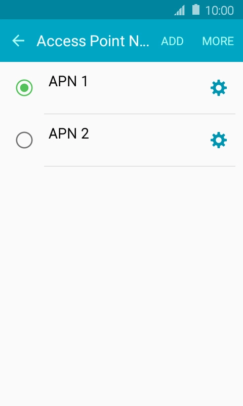 Press the field next to the data connection to activate it.