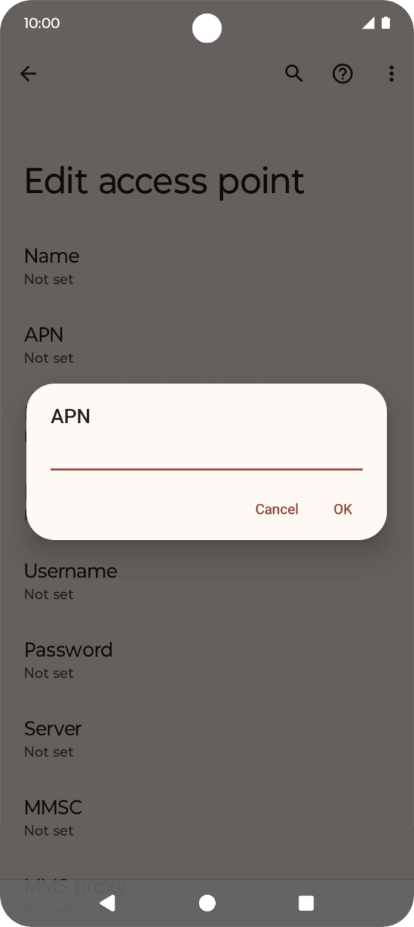 Key in telstra.wap and press OK.