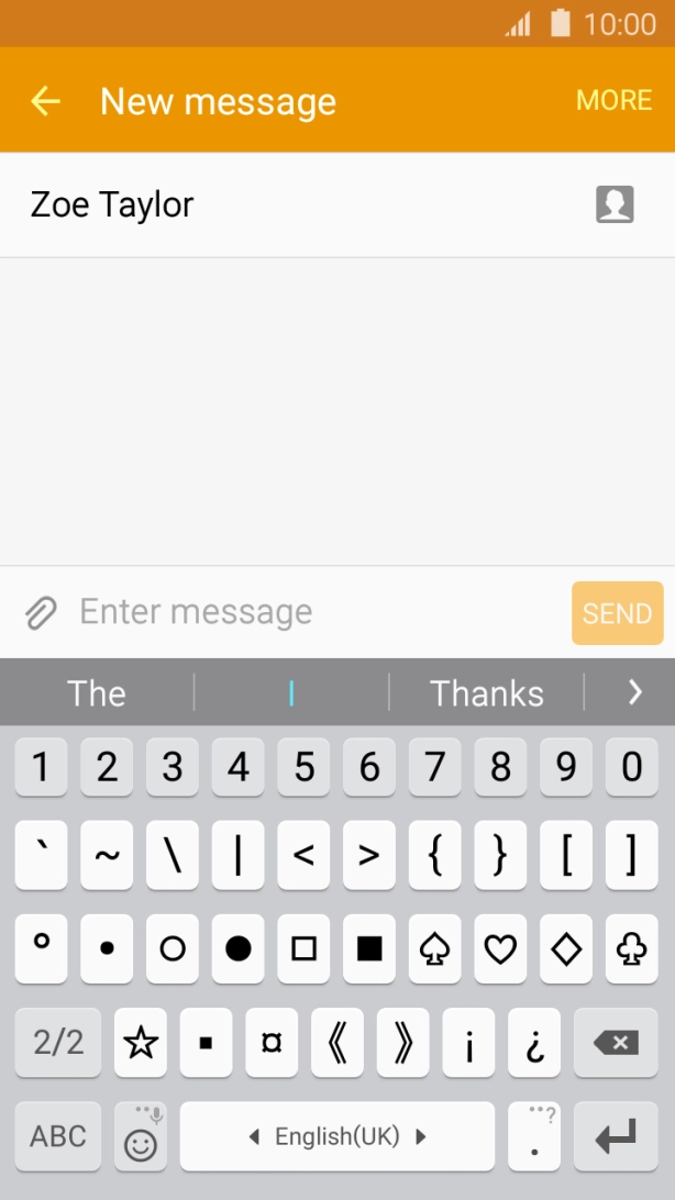 Press ABC to return to text input.