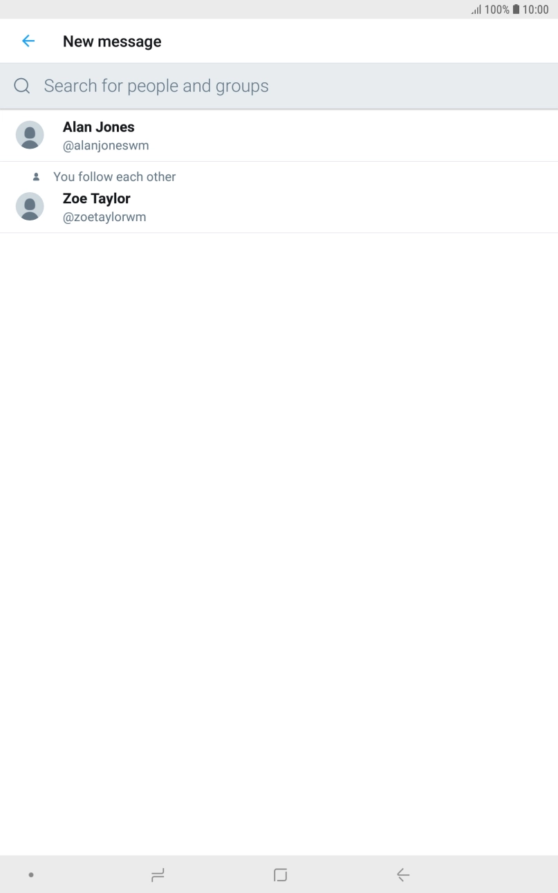 Press the search field.