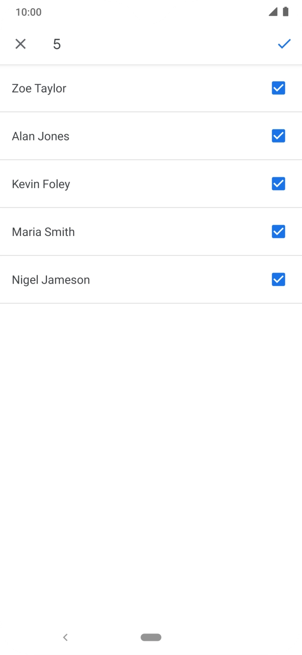 Press the fields next to the required contacts.