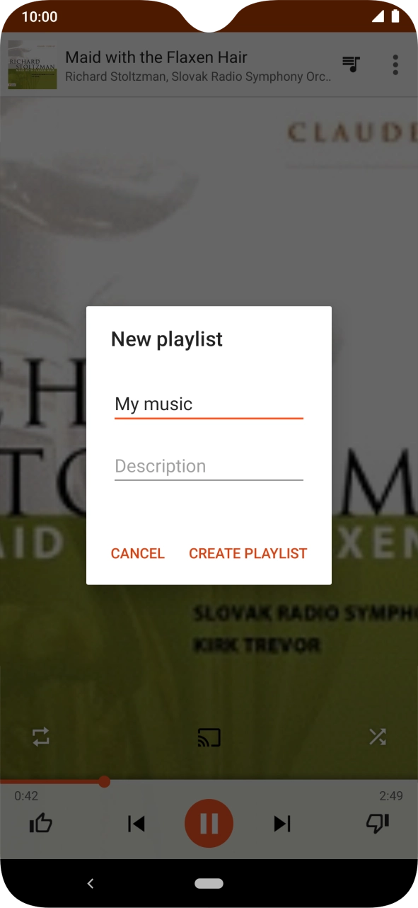 Key in a name for the playlist and press CREATE PLAYLIST.