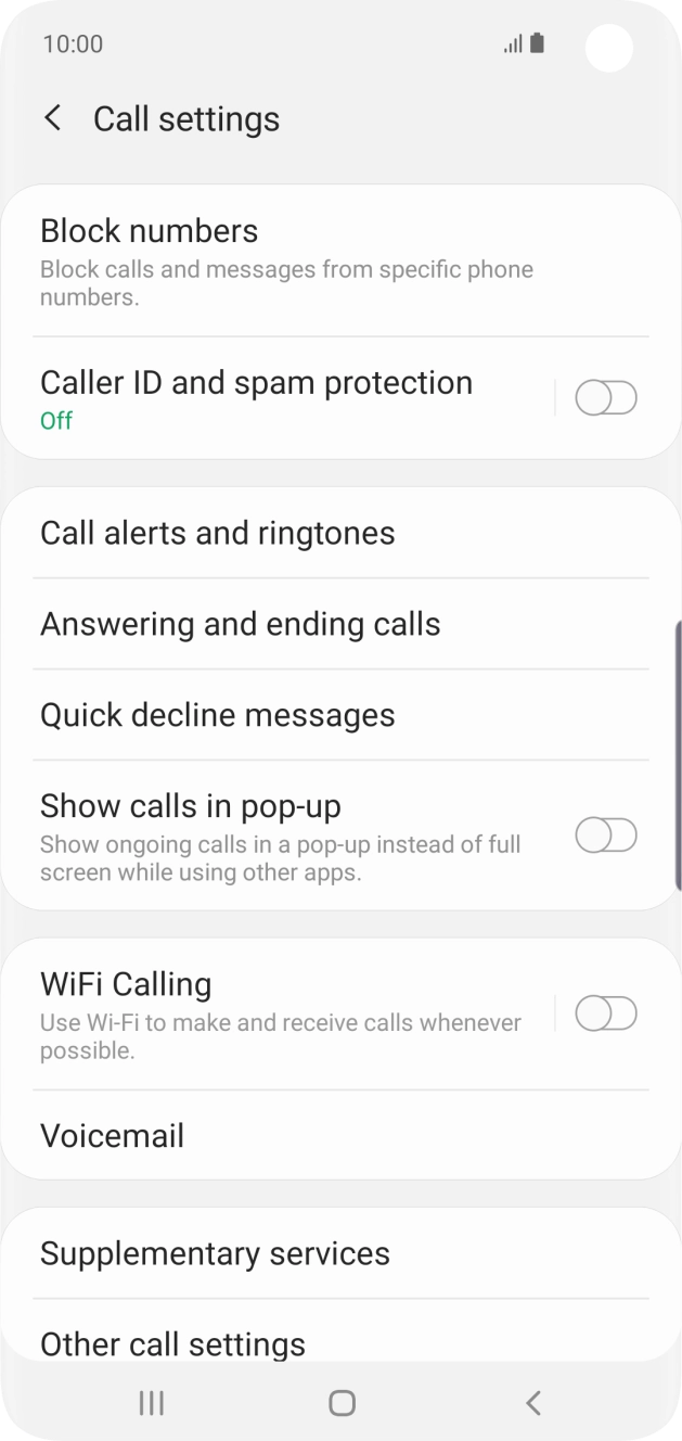 Press Supplementary services.