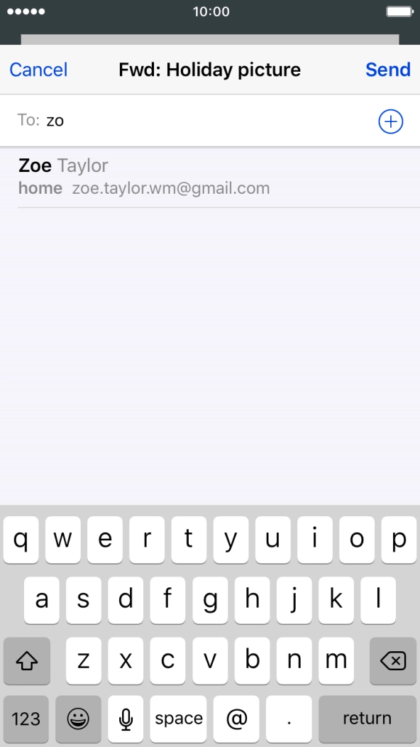 Key in the first letters of the recipient's name and press the required contact.