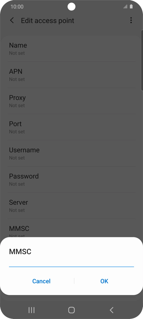 Key in http://mmsc.telstra.com:8002 and press OK.