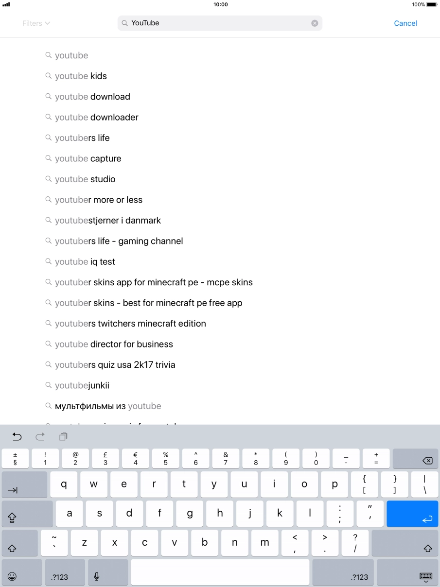 Key in YouTube and press enter.