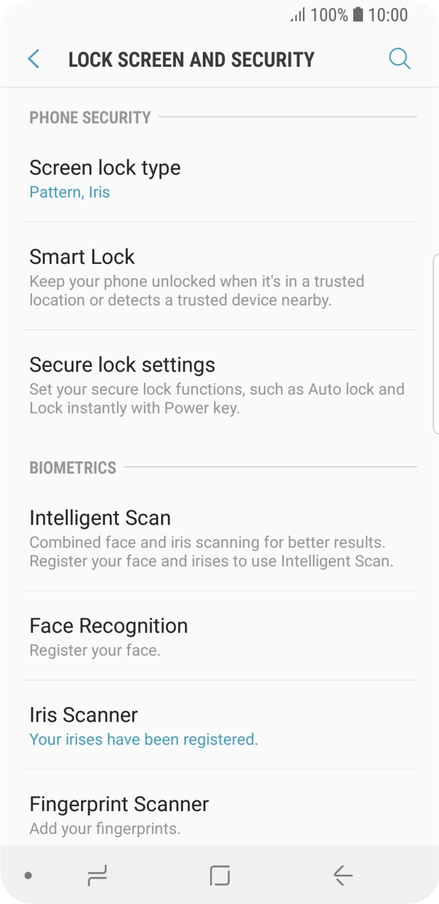 Press Screen lock type and key in the additional phone lock code you created earlier.