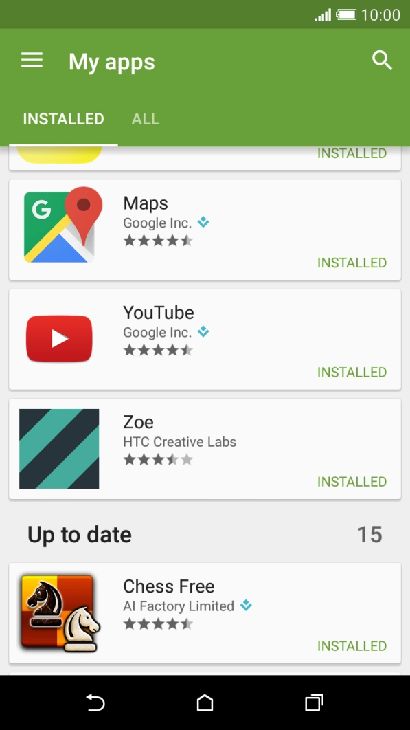 Press the required app.